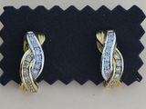 boucles d'oreilles bicolores en or et diamants