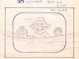 a drawing of a cat in a boat with people in it