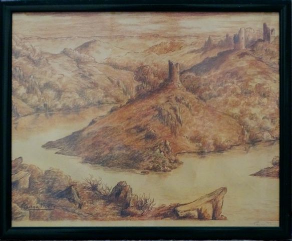 Gaston THIERY (1922-2013) « Crozant ». Lithographie. Signée. 39x4...