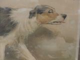 a picture of a painting of a dog in a frame