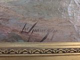 a picture of a painting of a boat in the water