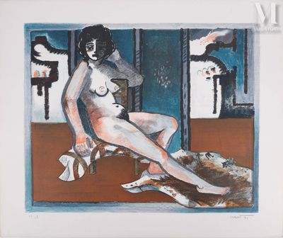 CRUSAT Roger (1917-1994) Nu au salon, 1973