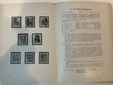 an open book with a bunch of stamps on it