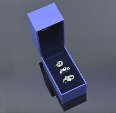 an image of two rings in a blue box on a black surface