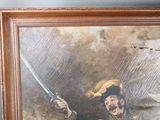 a painting of a man in a pirate costume holding a sword