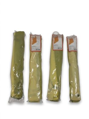 three bags of food sitting next to each other on top of a white surface