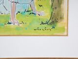 a picture of a painting of a woman in a white dress