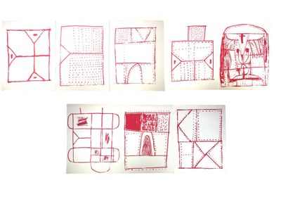 several drawings of different shapes and sizes of windows on a piece of paper