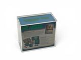 the box is clear and has a picture of a game on it