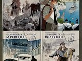 three covers of comics are shown with a car and a car