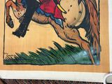 une illustration représentant un homme à cheval sur la couverture d'un livre