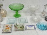 a table with a lot of glass items on it