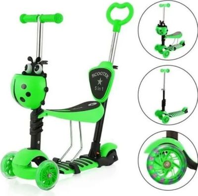 Trottinette Scooter à 3 Roues Vert , avec Roues à LED, adapt…