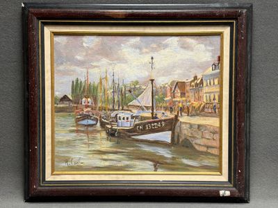 André CARLIER (XX) Le Port d'Honfleur
