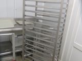 an image of a kitchen with a rack of food