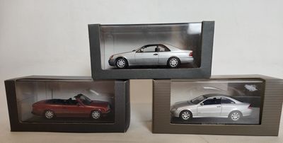 MINICHAMPS : Série de 3 voitures en boîte d'origine comprena…