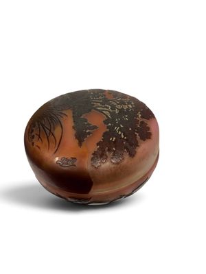 une image représentant un vase décoratif posé sur une surface blanche