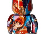 the bear is multicolored and has many different designs on it