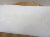 a white towel that has the words channel beauute written on it