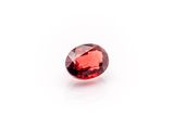 a red garnet stone on a white background