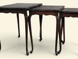 pair of antique mahogany nesting tables with turned legs