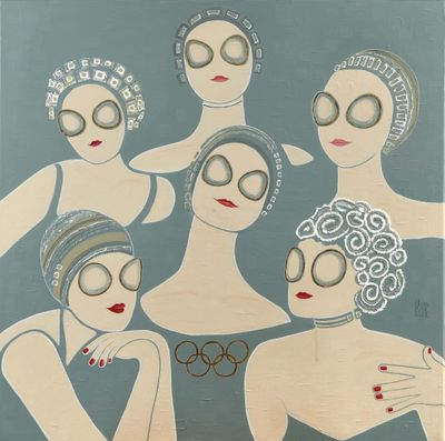 une image représentant un tableau où l'on voit un groupe de femmes portant des lunettes de protection