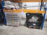 two pallets of pallets are stacked on top of each other in a warehouse