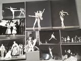 several black and white photographs of ballet dancers on a stage