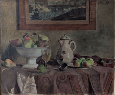 Gaston?PAUWELS (1897-1983), Nature morte avec fruits et pich… - Photo 1