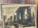 a picture of a painting on a easel in a room