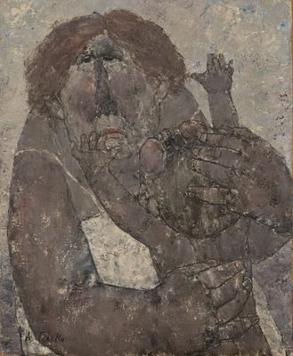 une image d'une peinture représentant une femme tenant un bébé