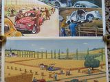 une photo d'une photo d'une vieille voiture et une photo d'une vieille voiture
