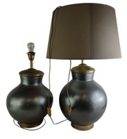 Paire de lampes rondes en métal peint. (photo 2)