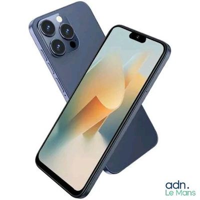 a close up of a smartphone with a camera on top of it