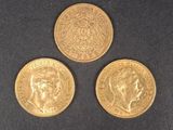trois souverains d'or de l'Empire britannique