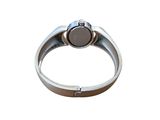 sterling silver ring with a black stone in the center of the band