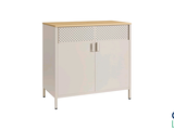 a picture of a white cabinet with a wooden top