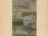 an image of a painting of a green and brown abstract painting