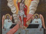 an image of a painting of jesus on the cross with angels