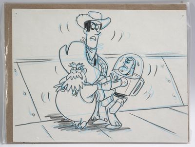 TOY STORY 2 - Dessin préparatoire original mettant en scène …