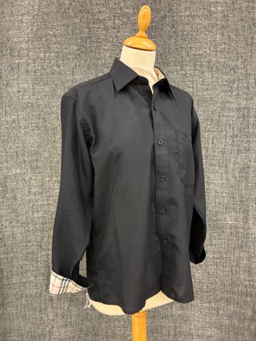 BURBERRY – Chemise en coton noir. Taille : 40 à vue