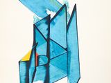 an image of a drawing of a piece of art with blue and yellow colors
