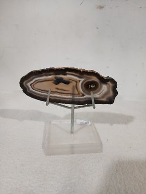a picture of a slice of agate on a stand