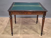 Table à jeux en bois plaqué et bois noirci, le plateau dépli… (photo 5)