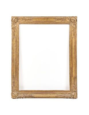 an old wooden frame with a white background