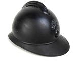 a black helmet with a lion on it on a white background