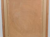 a painting of a brown square frame with a white background