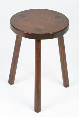 an image of a small wooden stool on a white background