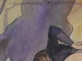 a painting of a woman laying on the ground