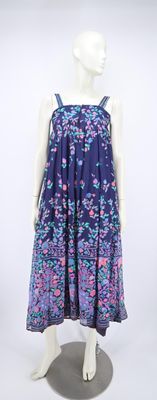 TED LAPIDUS - Robe longue à bretelles en crêpe marine imprim…